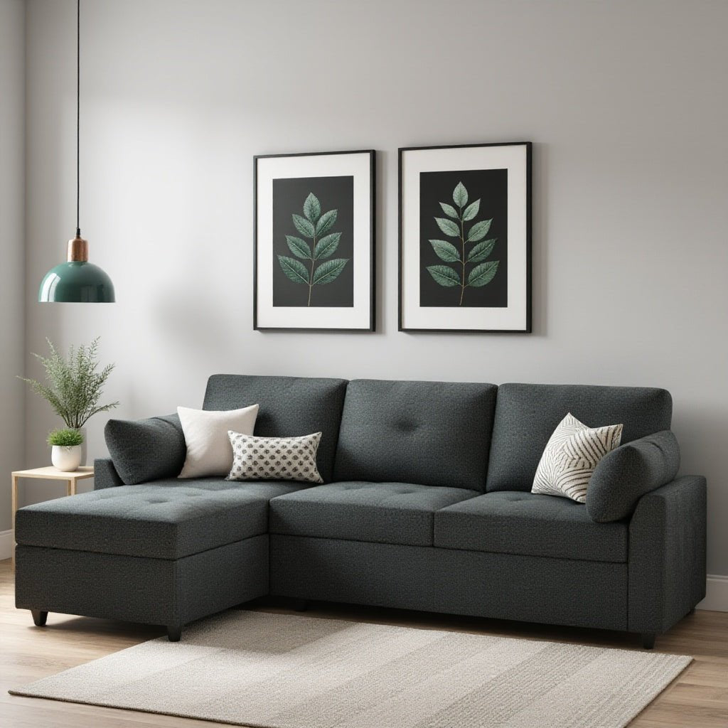 Cratio 4 Seater Sofa | Convertible Bed With Storage - Torque India